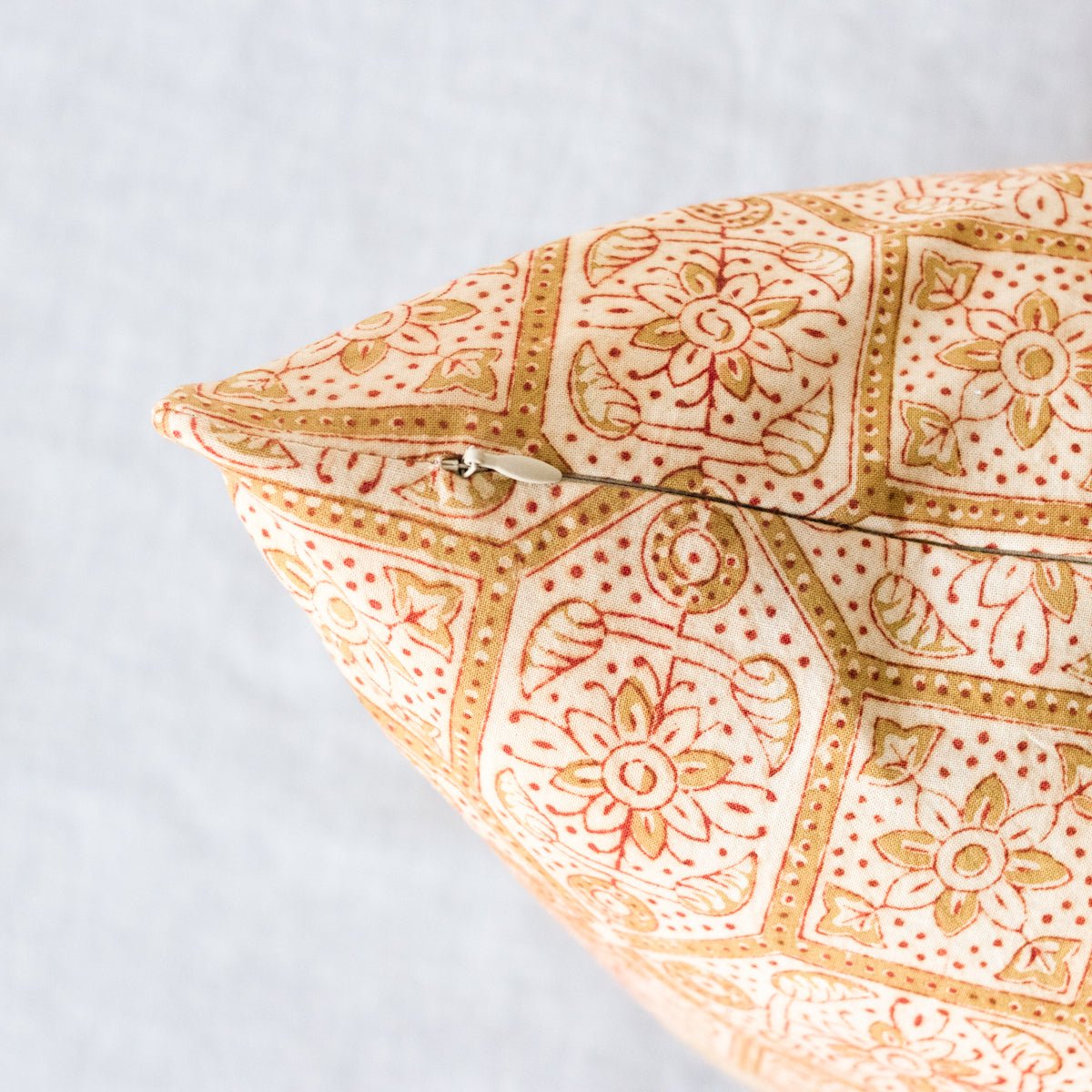 Block Print Pillow Cover | Lipika Gold