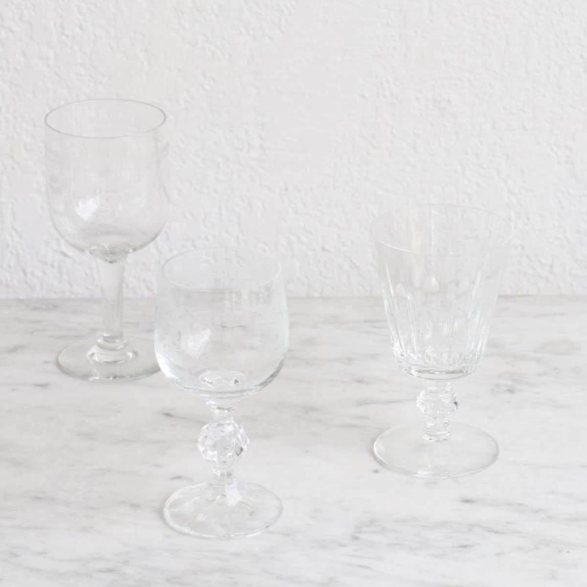 Glamorous Vintage Wine Glass Eclectic Pair