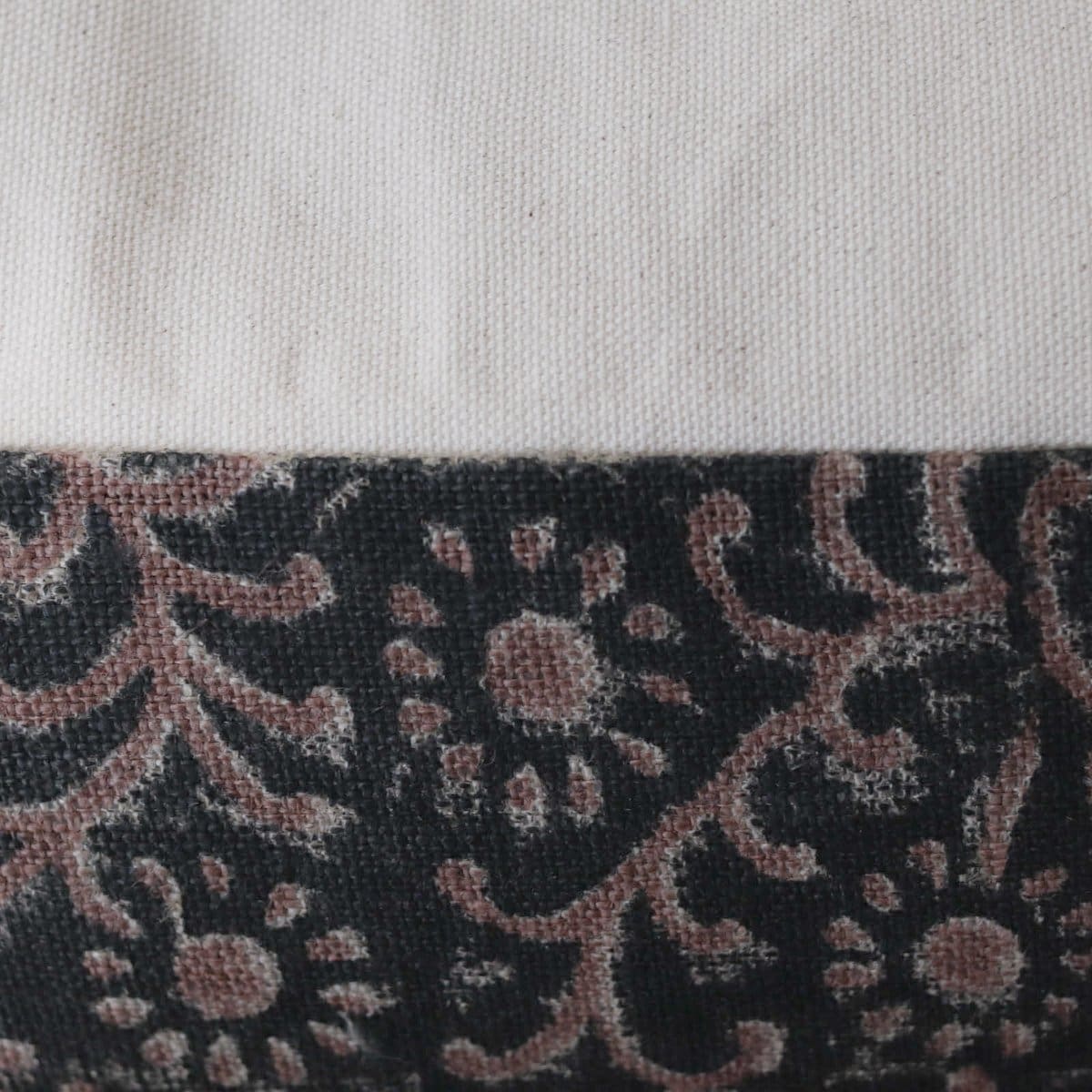 Linen Block Printed Pillow Cover | Kochin Noir Saffron