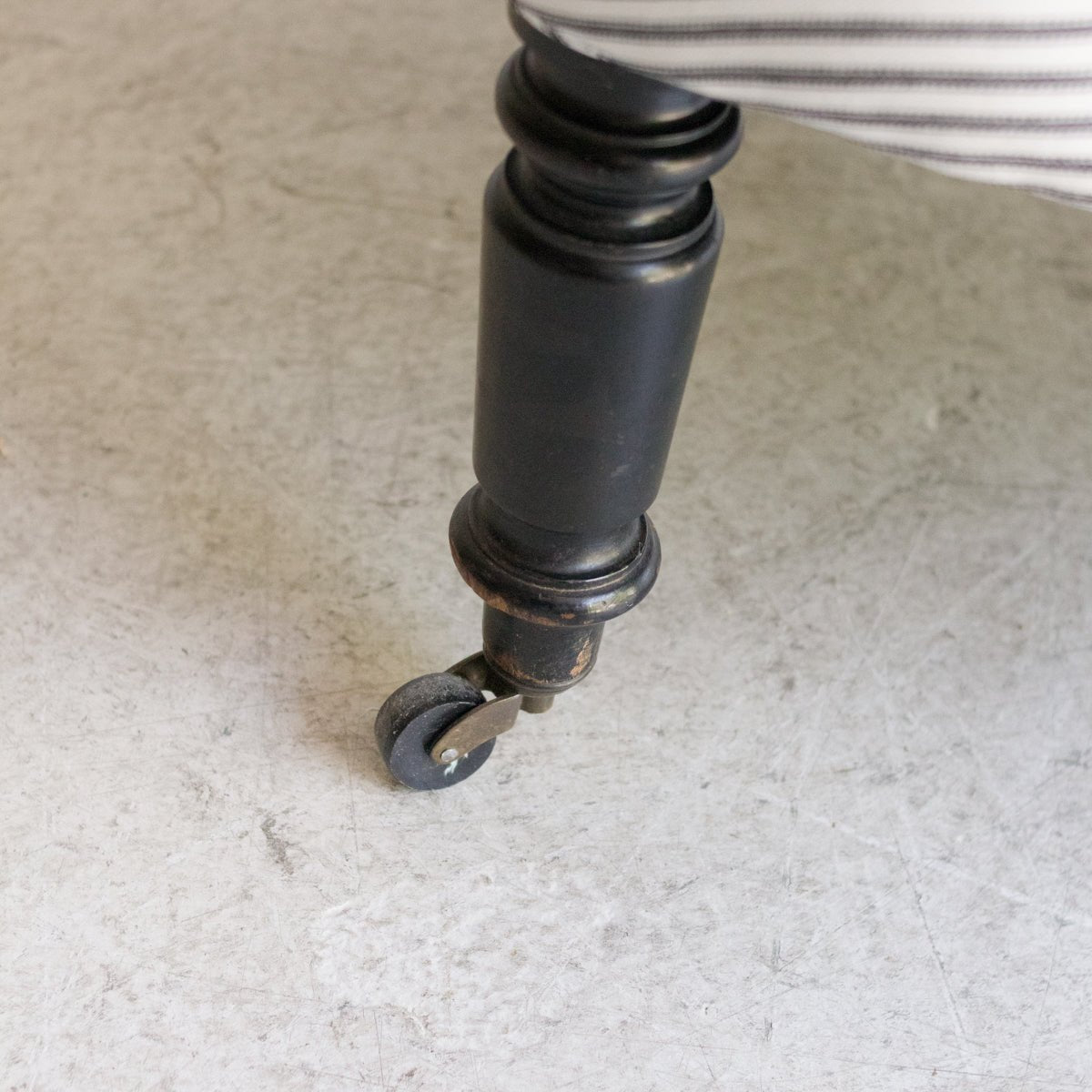 Vintage Napoleon Arm Chair | Black Ticking Stripe