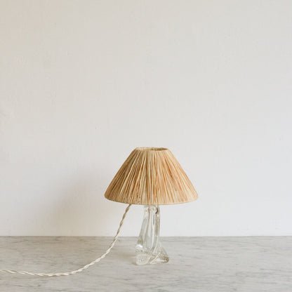 Crystal Accent Lamp with Straw Shade