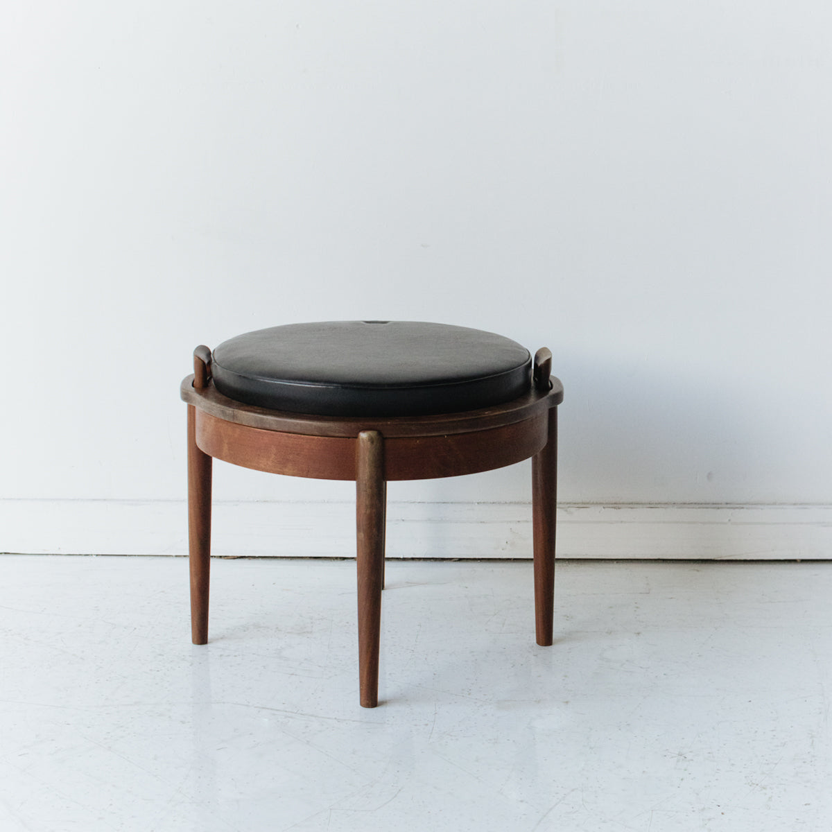 Petite Side Table with Leather Top