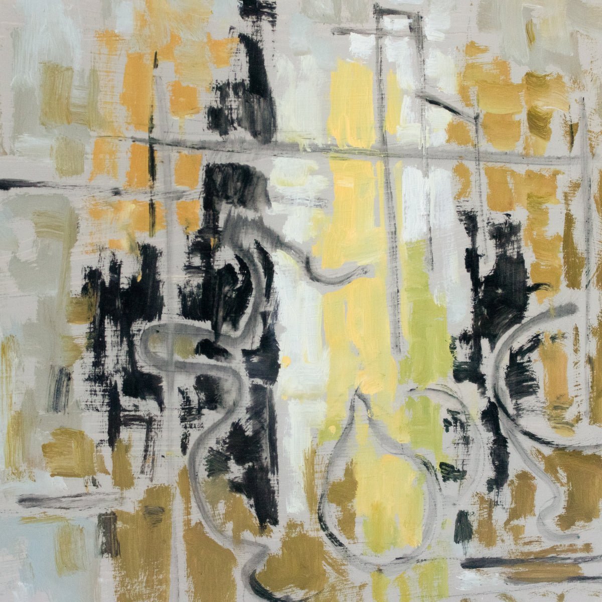 Abstract Acrylic Painting In Yellow & Black