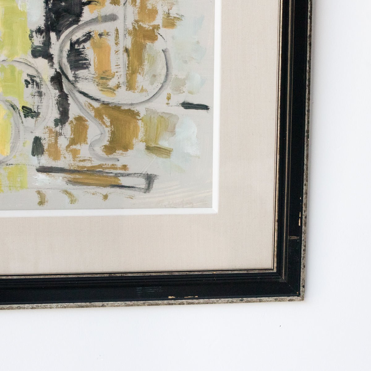 Abstract Acrylic Painting In Yellow & Black