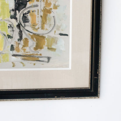 Abstract Acrylic Painting In Yellow & Black