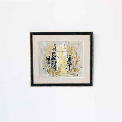 Abstract Acrylic Painting In Yellow & Black