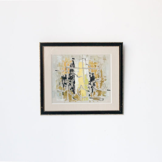 Abstract Acrylic Painting In Yellow & Black