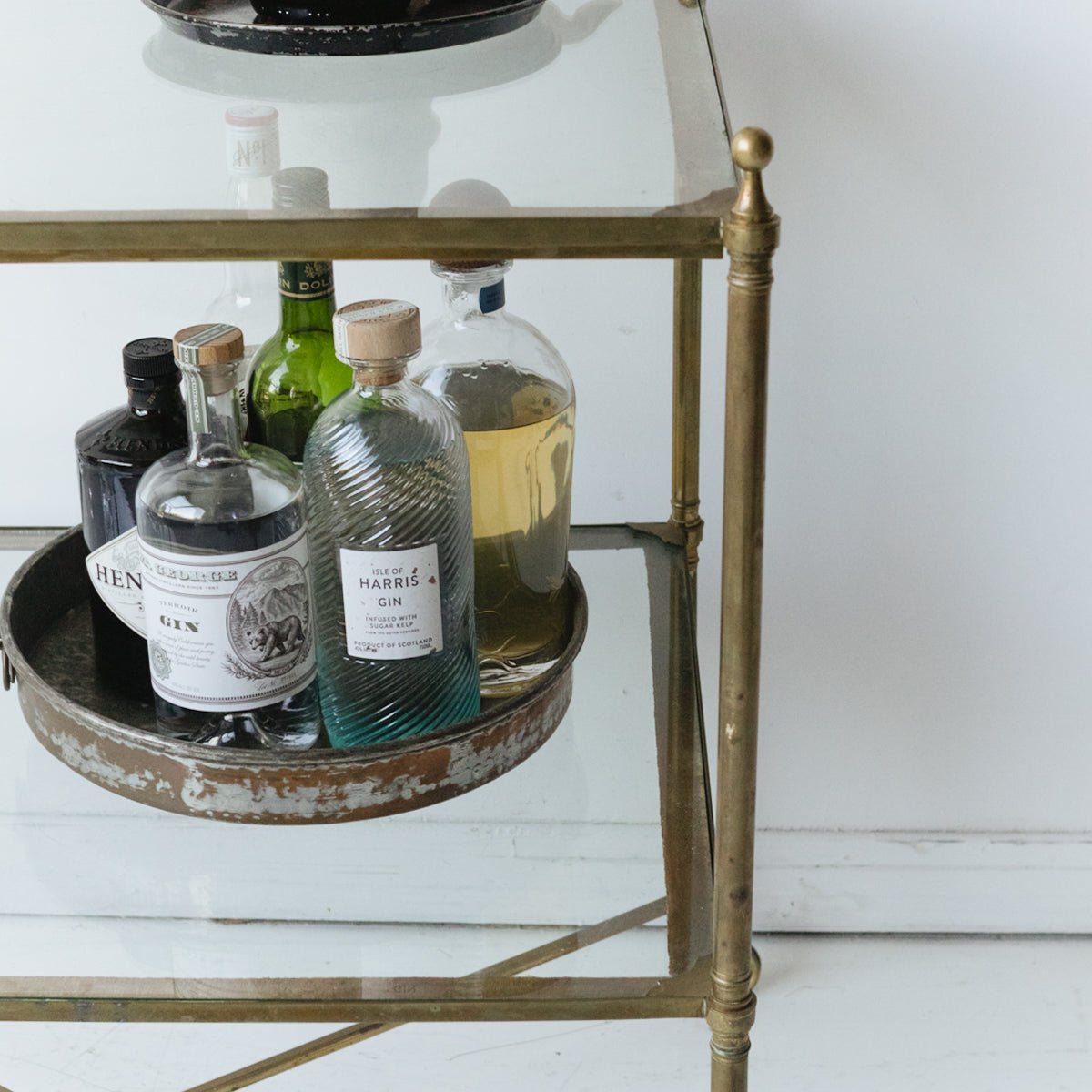 Antique Brass Side Table