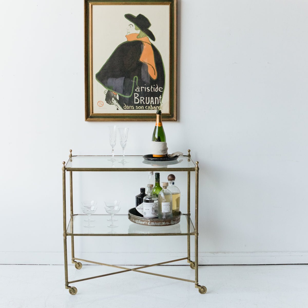 Antique Brass Side Table