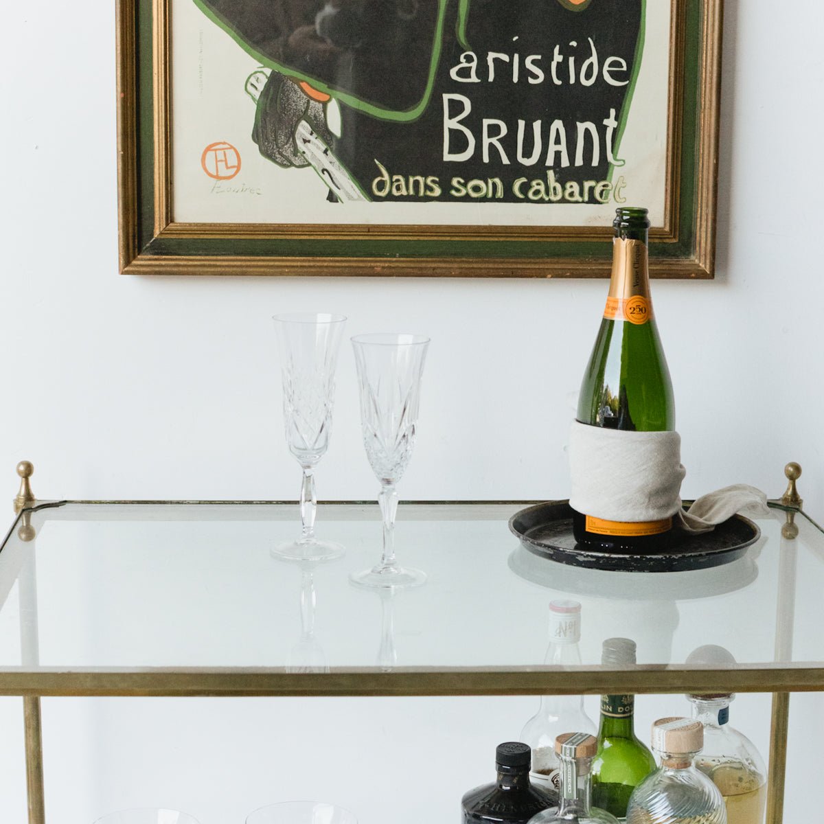 Antique Brass Side Table