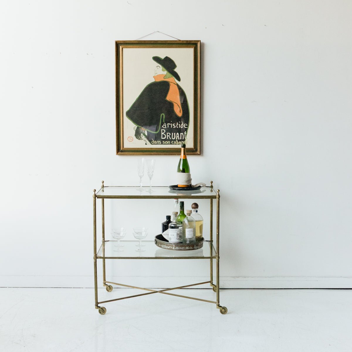 Antique Brass Side Table