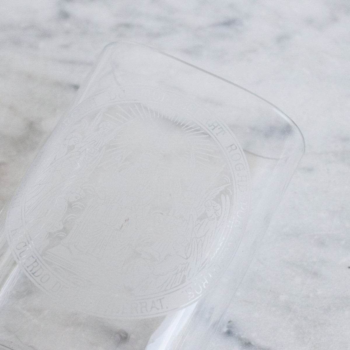 Antique Etched Vichy Glass