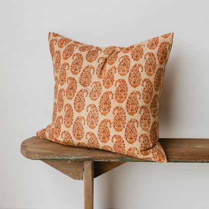 Block Print Pillow Cover | Farida Gold