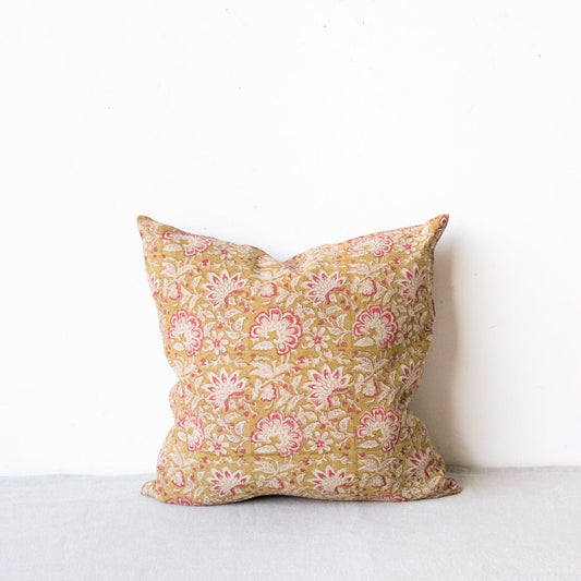 Block Print Pillow Cover | Kundan Ruby