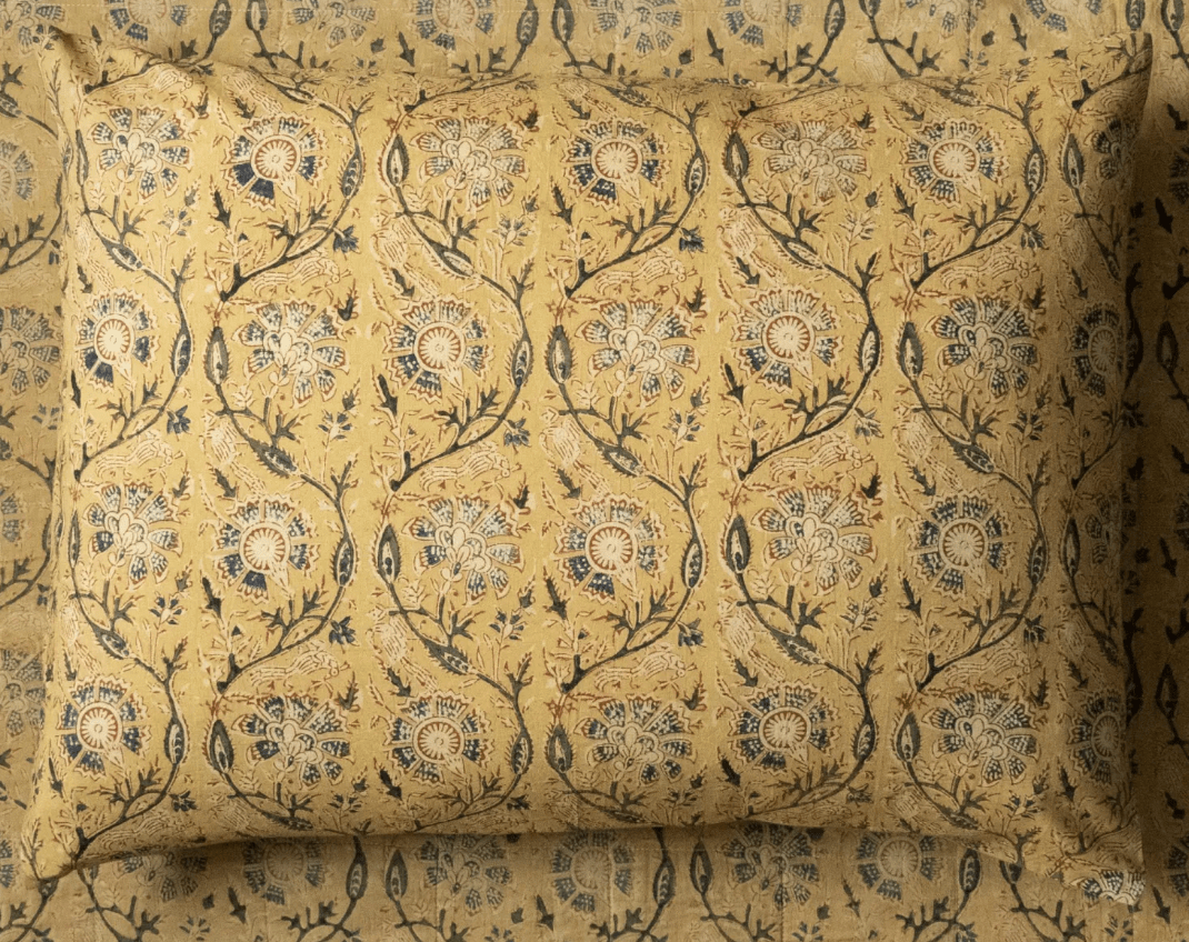 Block Print Pillow Cover | Nidra Gold