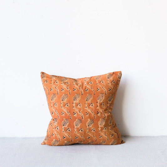 Block Print Pillow Cover | Rupa Saffron