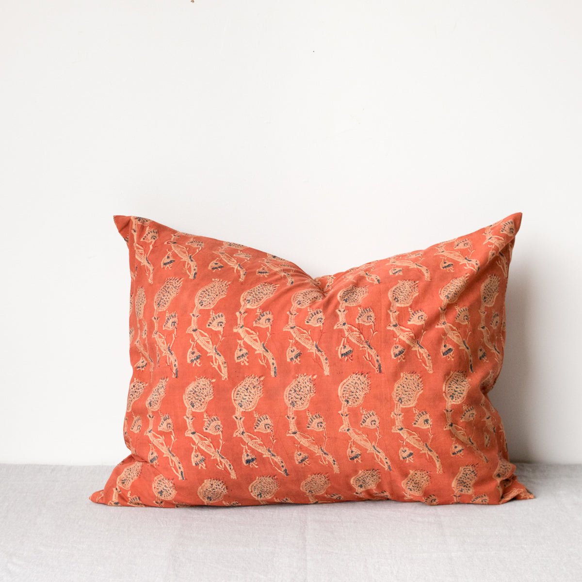 Block Print Pillow Cover | Rupa Saffron