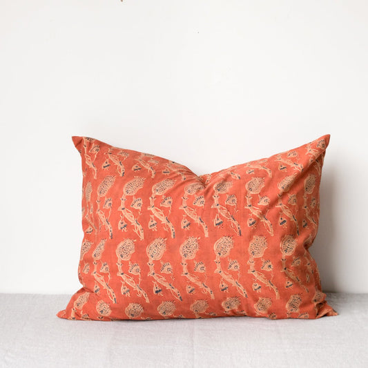 Block Print Pillow Cover | Rupa Saffron