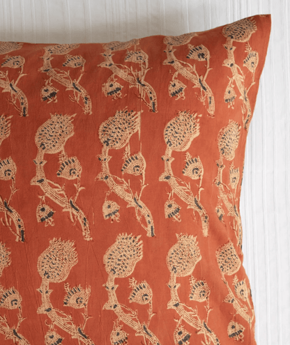 Block Print Pillow Cover | Rupa Saffron