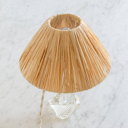 Crystal Accent Lamp with Straw Shade