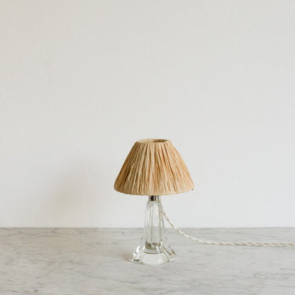 Crystal Accent Lamp with Straw Shade