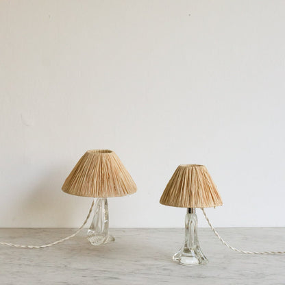 Crystal Accent Lamp with Straw Shade