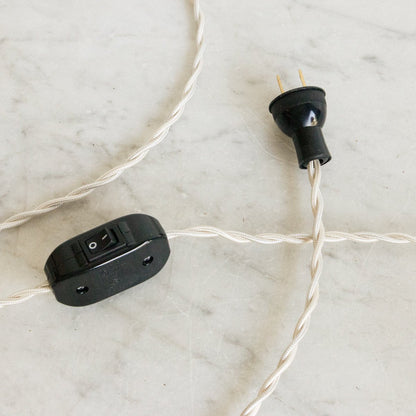 Crystal Accent Lamp with Straw Shade