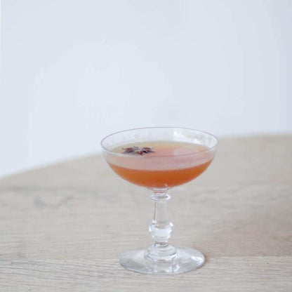 Etched Champagne Coupe Set Of 4