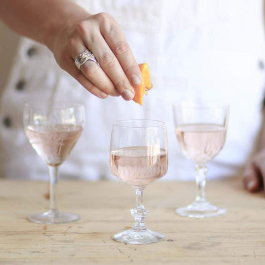 Glamorous Vintage Wine Glass Eclectic Pair