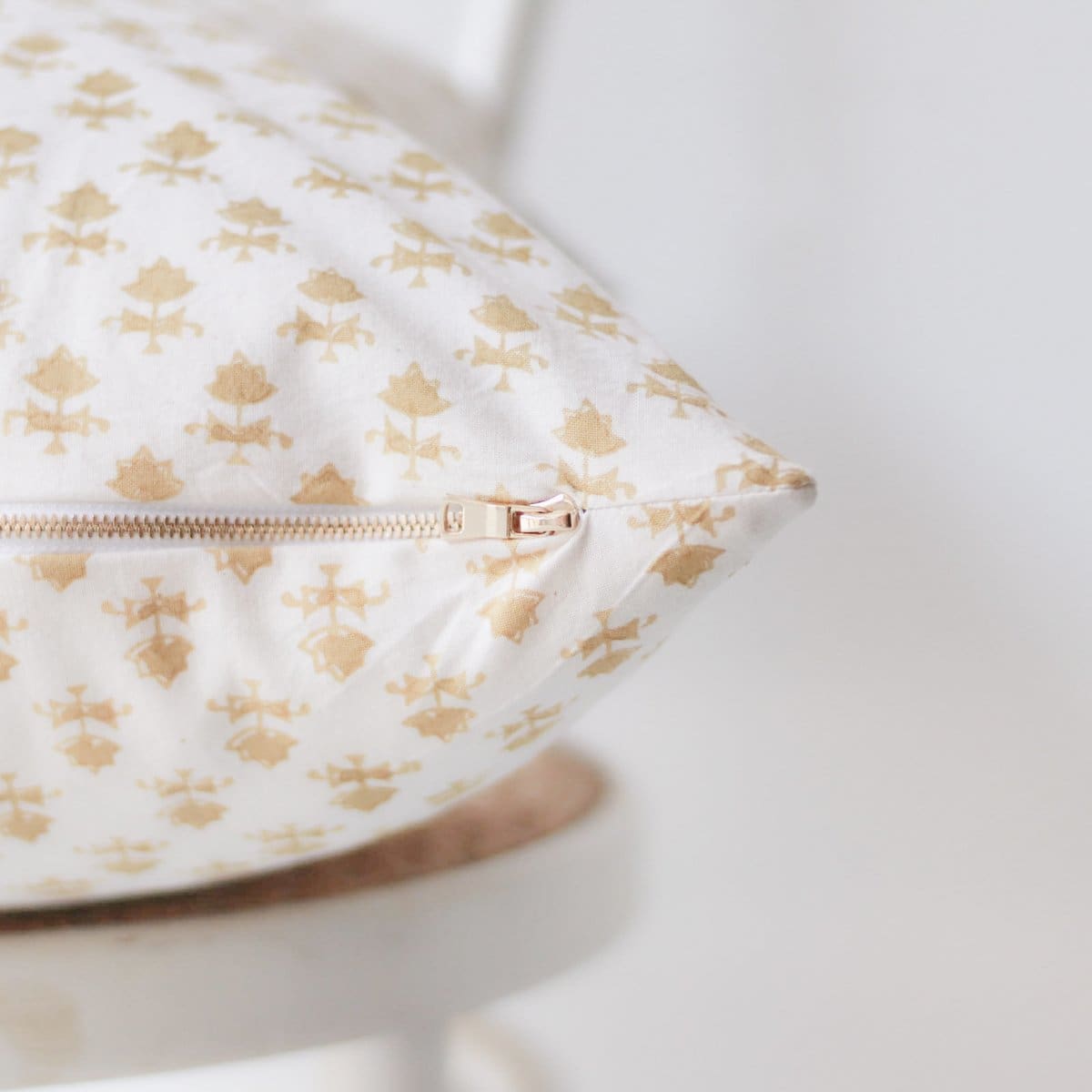 Hand Block Printed Pillow Cover | Juliette Gold
