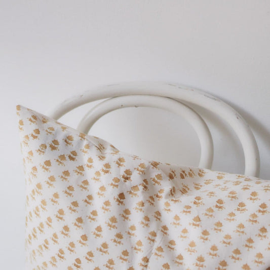 Hand Block Printed Pillow Cover | Juliette Gold