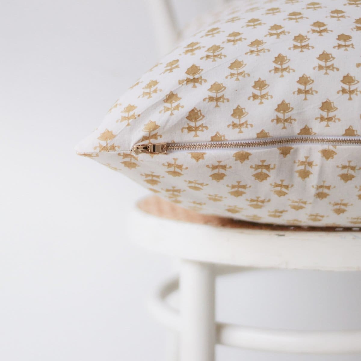 Hand Block Printed Pillow Cover | Juliette Gold