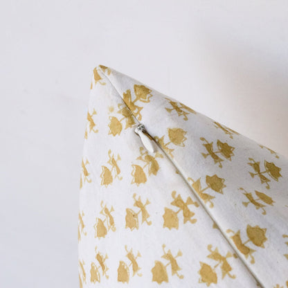 Hand Block Printed Pillow Cover | Juliette Gold