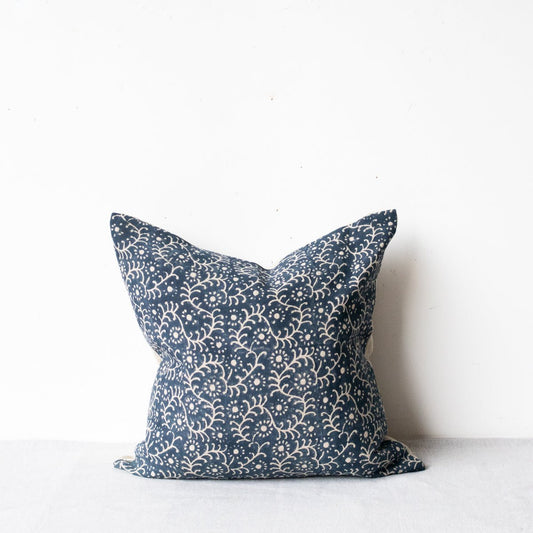 Linen Block Printed Pillow Cover | Kochin