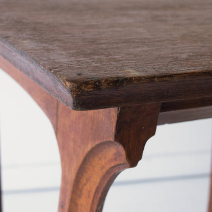 Oak Bistro Table with Brass Stretcher