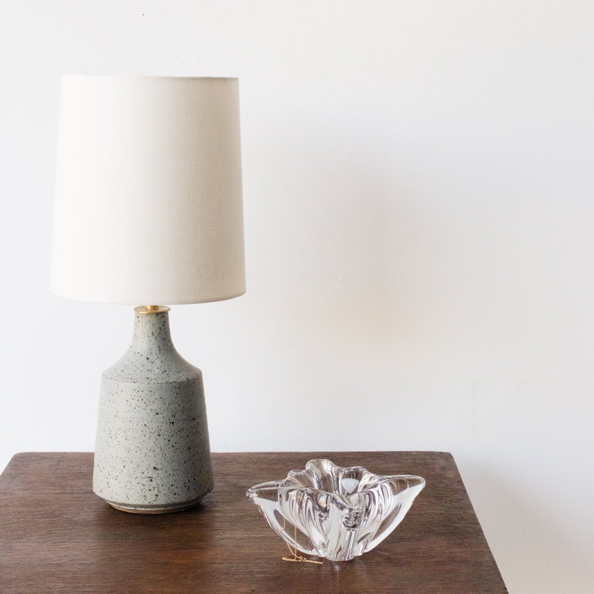 Oak Bistro Table with Brass Stretcher