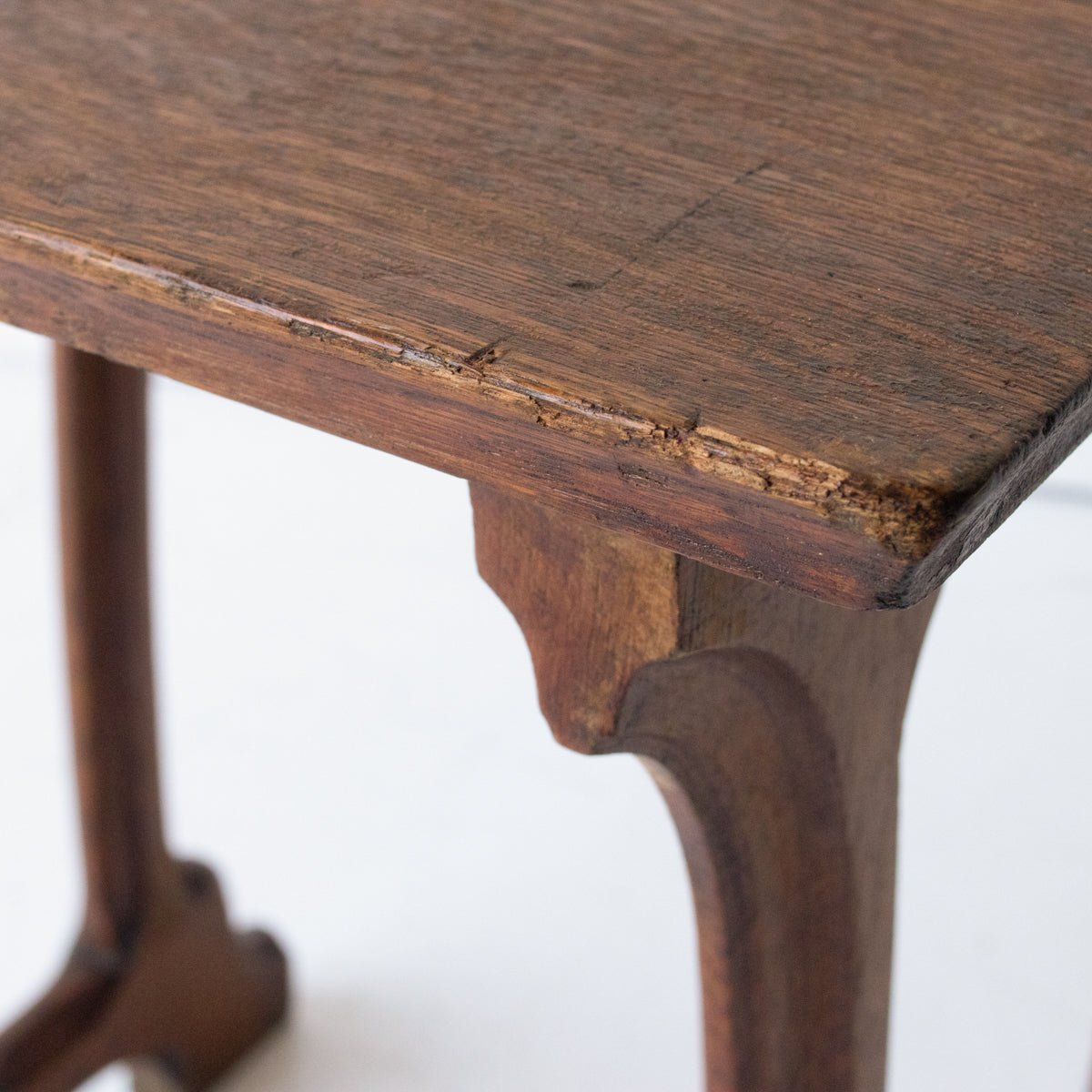 Oak Bistro Table with Brass Stretcher