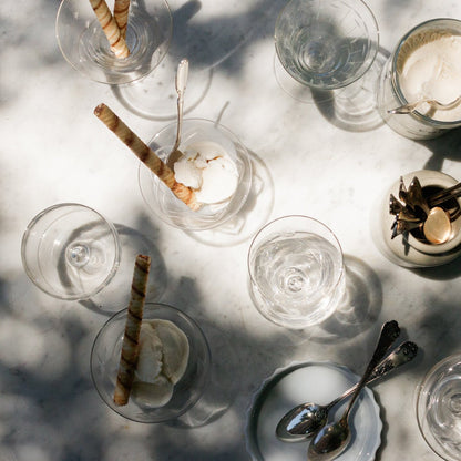 Pair of Vintage Etched Dessert Coupes