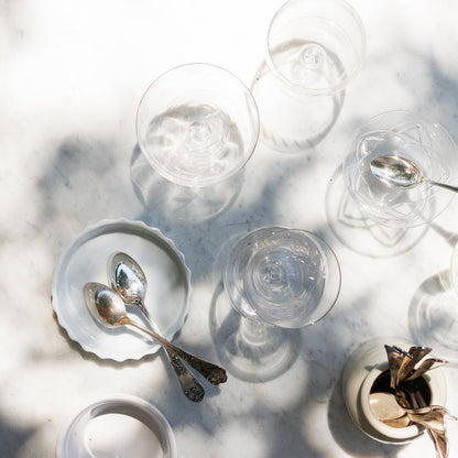 Pair of Vintage Etched Dessert Coupes