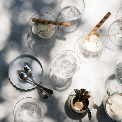 Pair of Vintage Etched Dessert Coupes