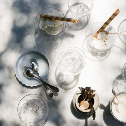 Pair of Vintage Etched Dessert Coupes