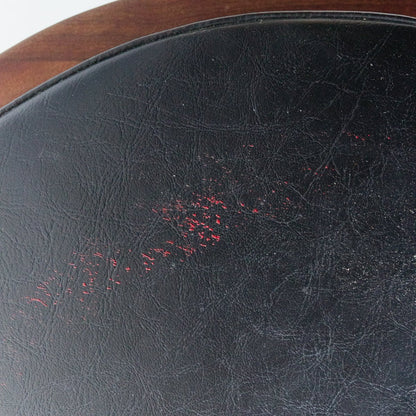 Petite Side Table with Leather Top