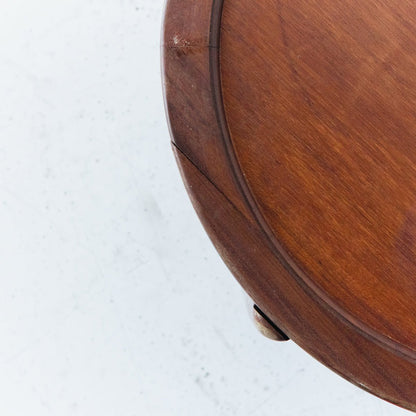 Petite Side Table with Leather Top