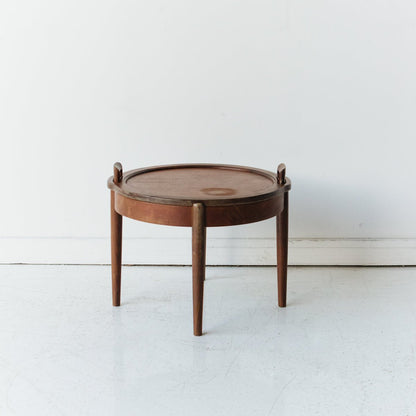Petite Side Table with Leather Top