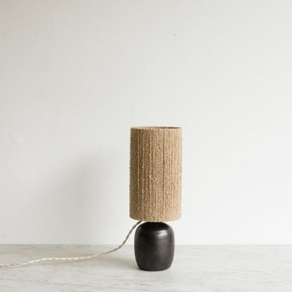 Petite Stoneware Lamp with Hemp Shade