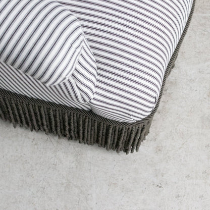 Vintage Crapaud Arm Chair | Ticking Stripe