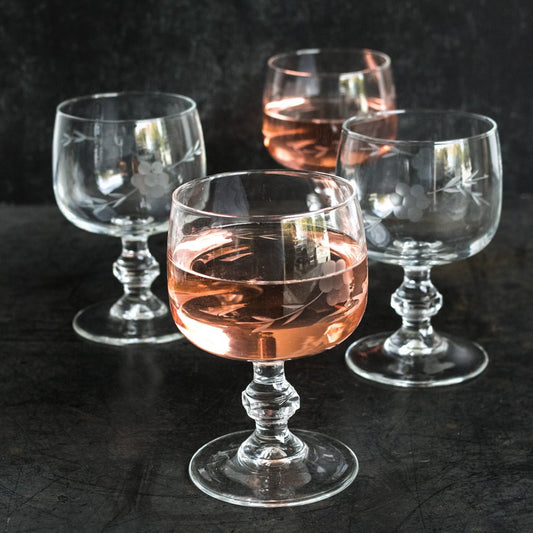 Vintage Wine Glass Set Of 4